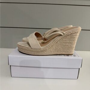 Elegant Cream Wedge Sandals
